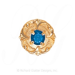 GS472 BT - 14 Karat Gold Blue Topaz Slide 